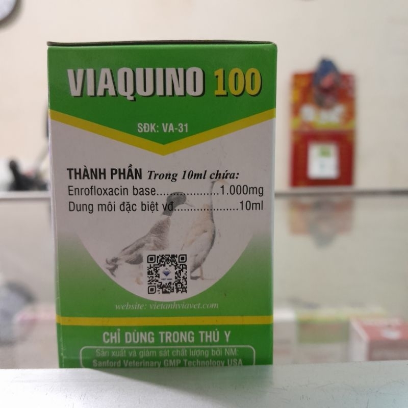 Viaquino 100 10lọx10ml Hen gà, tiêu chảy
