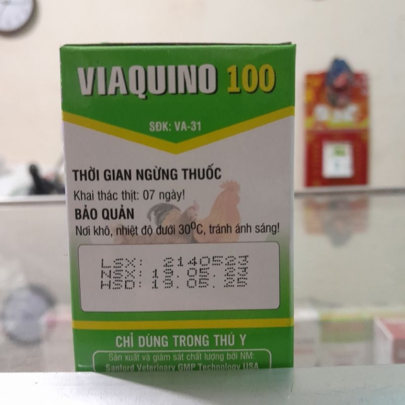 Viaquino 100 10lọx10ml Hen gà, tiêu chảy