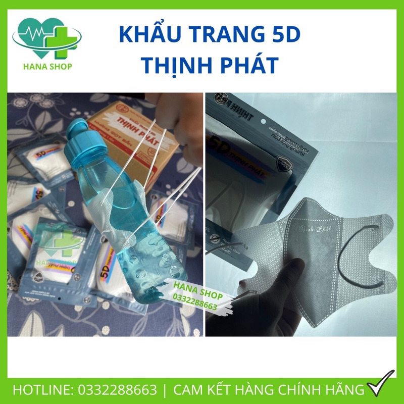 Thùng 100 Chiếc Khẩu Trang 5D THỊNH PHÁT chính hãng 3 Lớp kháng khuẩn