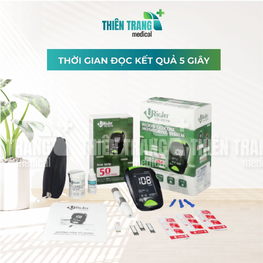 Máy đo đường huyết URIGHT TD-4279 Thiên Trang Medical BH TRỌN ĐỜI - TẶNG