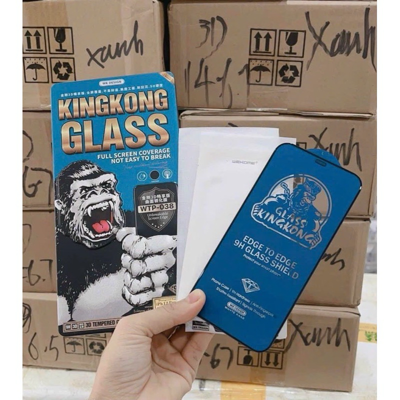 kính cường lực kingkong 3D xanh Iphone 7/8/Plus/SE/X/Xs/Xr/Xsmax/11/12/13/14/15Pro/Max/Plus/Promax