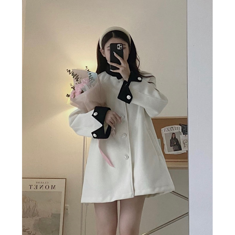 Y51 Áo khoác dạ ép dáng babydoll tiểu thư chất đẹp yansoo