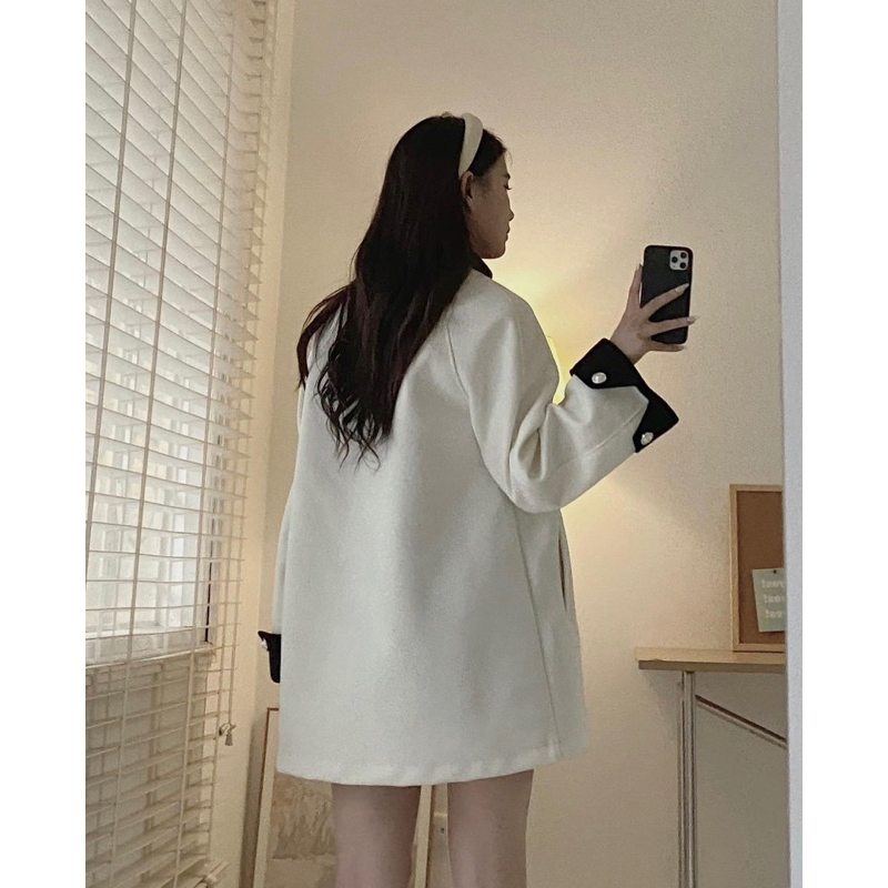 Y51 Áo khoác dạ ép dáng babydoll tiểu thư chất đẹp yansoo