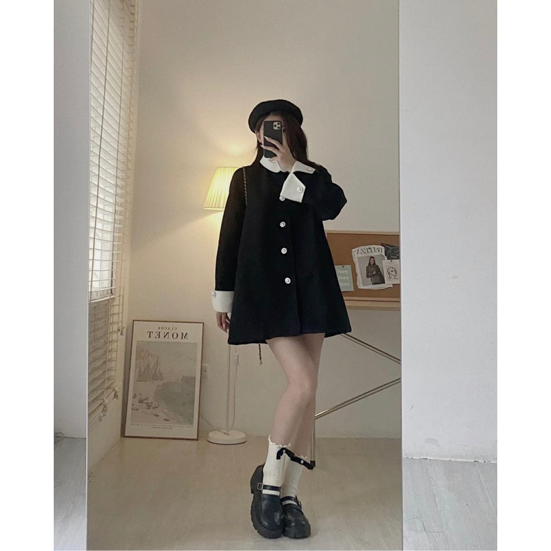 Y51 Áo khoác dạ ép dáng babydoll tiểu thư chất đẹp yansoo