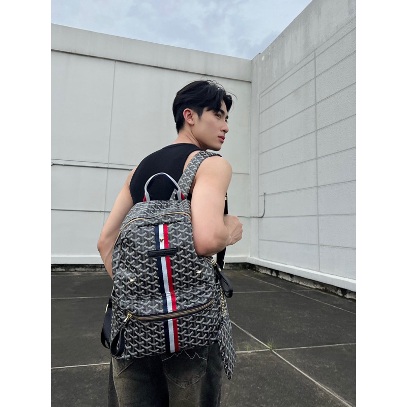 Balo da EDMOND MASION MONOGRAM SS2 trắng cao cấp tặng ví keychain và cardholder size L