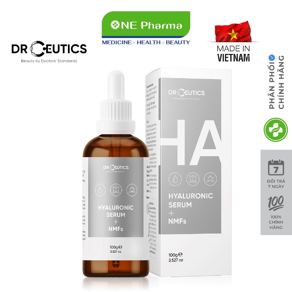 Tinh Chất HA Drceutics Cấp Ẩm Và Căng Bóng Da Hyaluronic Acid + NMFs 30ml, 100ml