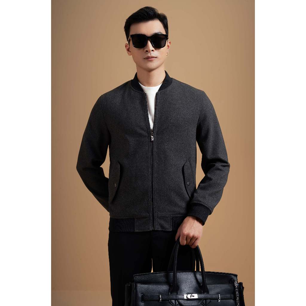 ÁO KHOÁC NAM ADAM STORE BOMBER GHI AK049G