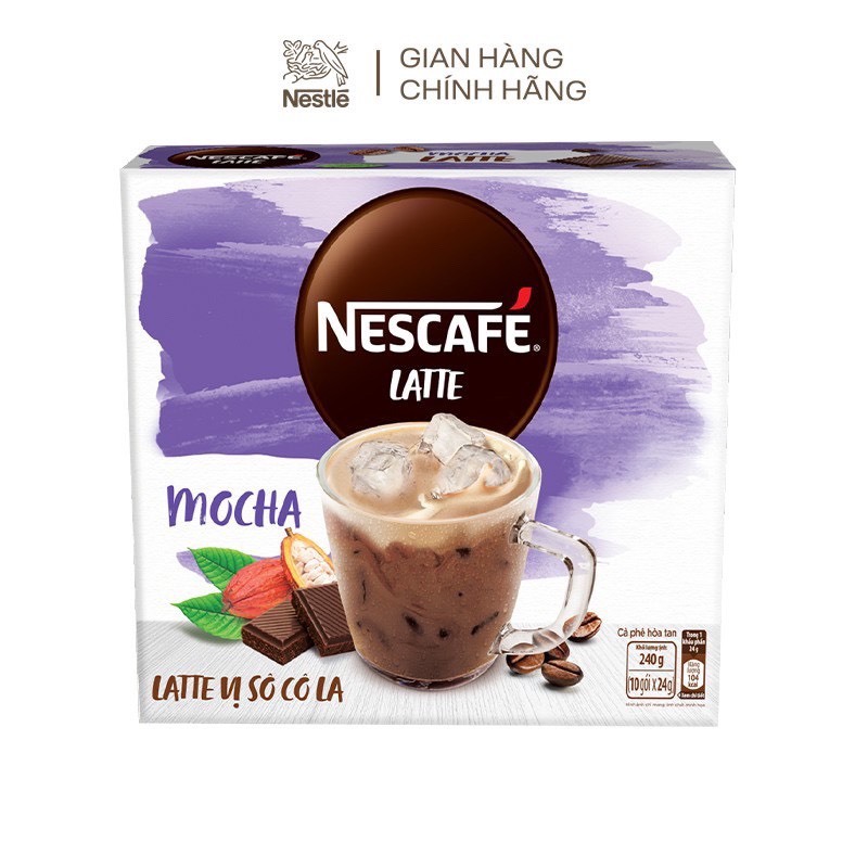 Nescafe Latte Vị Hạnh Nhân Hộp 10 Gói