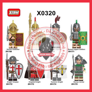 X0320 Minifigures Knight Gladiator Roman Legion Greece Warriors mô hình lắp ráp chiến binh hiệp sỹ võ sĩ