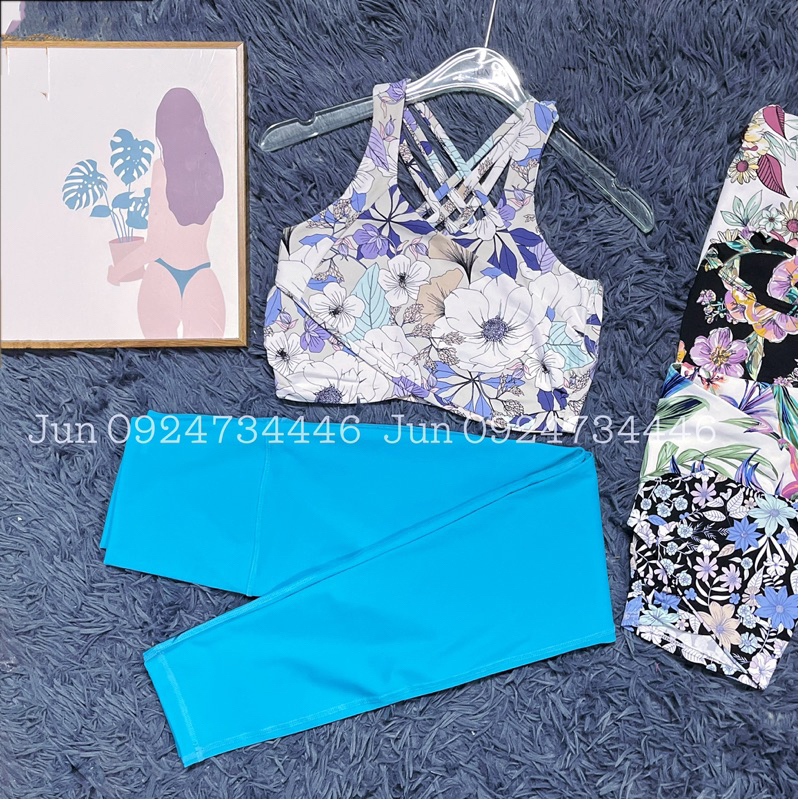 Áo Bra hoa Đắp Chéo 6 Dây chéo lưng tập gym yoga
