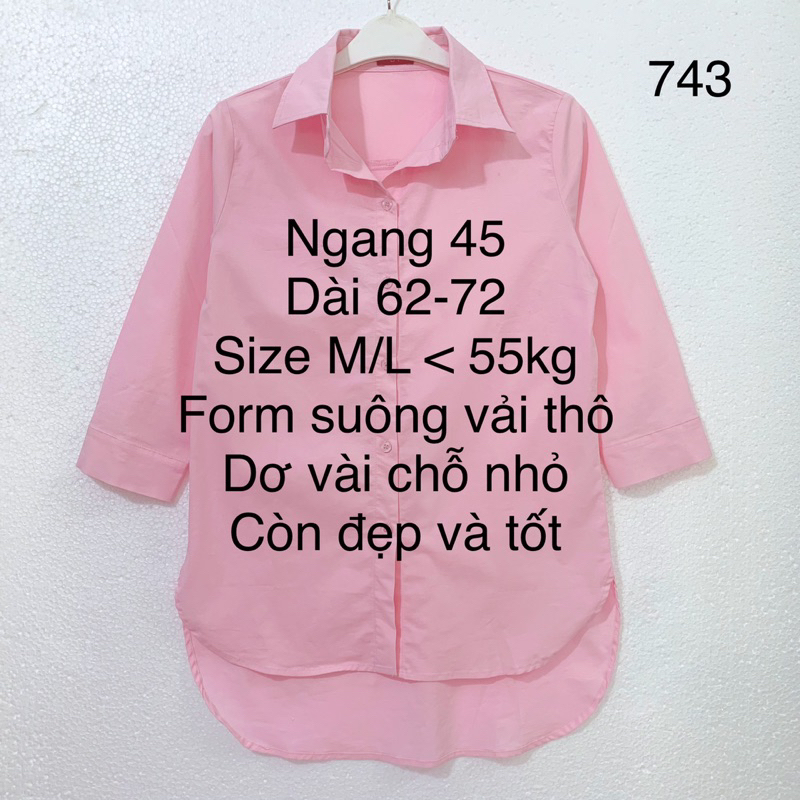 Thanh lý / 2hand/ pass đồ cá nhân áo sơ mi hồng, sơ mi hồng dáng dài, áo sơ mi nữ