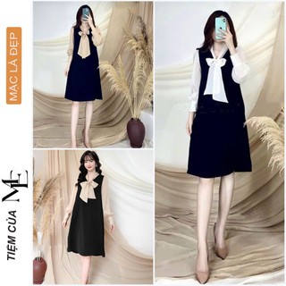 Đầm váy bầu v6434 kiểu hàn quốc thắt nơ điệu đà sang chảnh - đầm váy công sở dự tiệc hot trend freesize