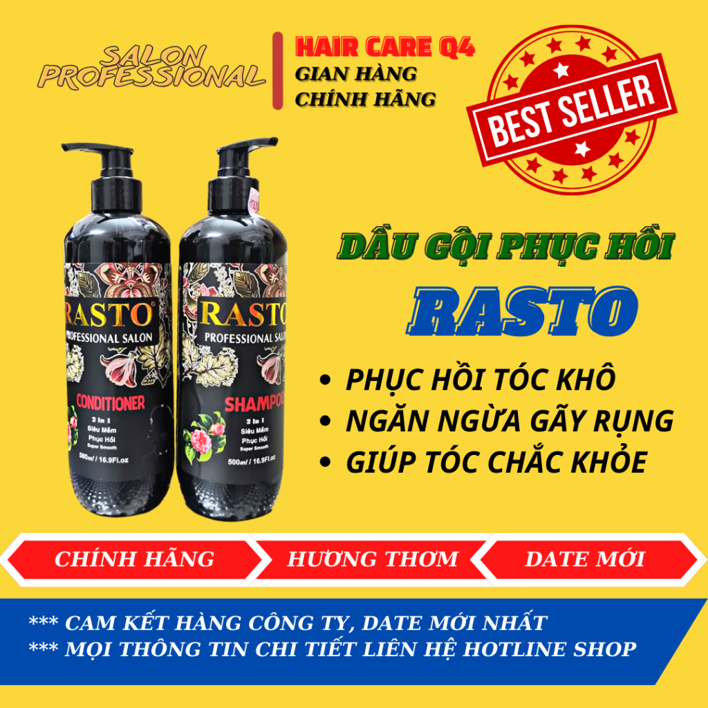 Dầu Gội Rasto Phục Hồi Tóc Hư Tổn 500ml Chính Hãng Công Ty - Hair Care Q4