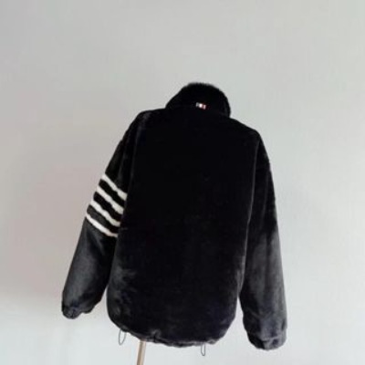 Áo Khoác Lông Thome Mượt Dày Dặn Cao Cấp - Áo Khoác Lông Cừu Phối 4 Sọc Tay Fom Unisex Co giãn