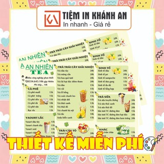 Menu A5 ép plastic theo yêu cầu