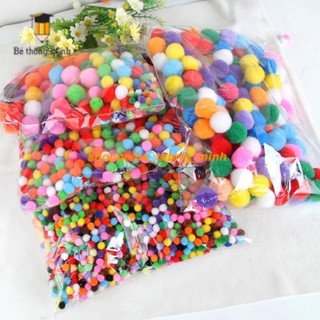 Sỉ túi 1000 quả Pompom bông, túi lớn nhiều size