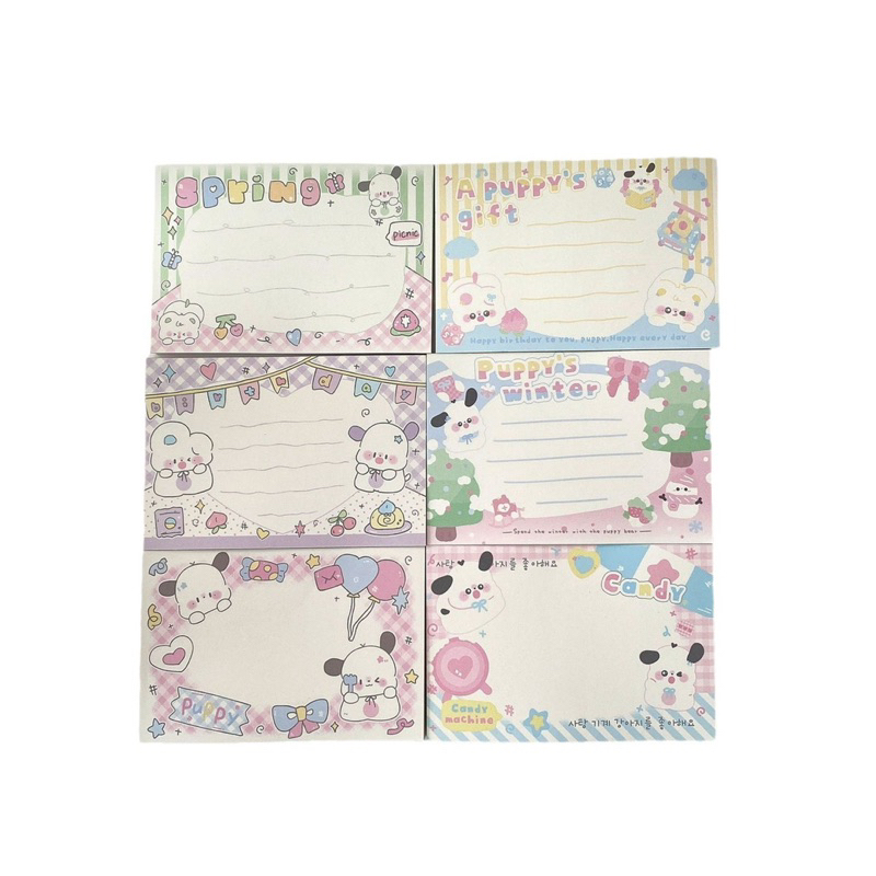 Tập 50 tờ Note Ghi Chú Mẫu Puppy cute Không dính cho học sinh, sinh viên