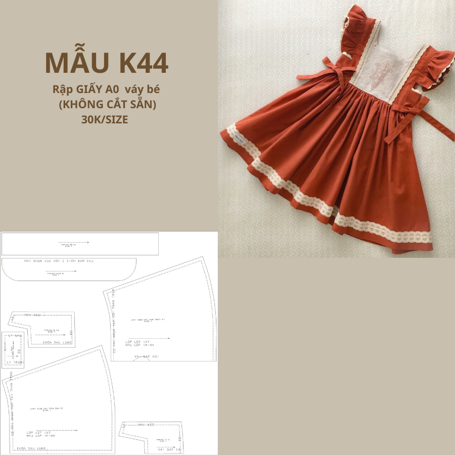 RẬP GIẤY A0 VÁY BÉ K44
