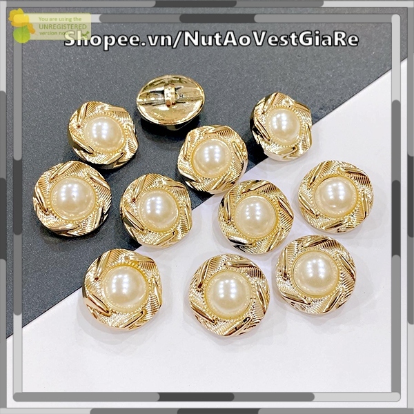 Set 10 Nút Xinh Và Rẻ Kiểu Đính Hạt Ngọc Cho áo vest, cúc đính áo đầm 1.8cm, 2cm