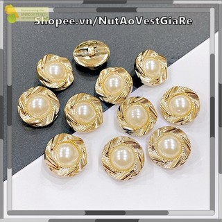 Set 10 nút xinh và rẻ kiểu đính hạt ngọc cho áo vest, cúc đính áo đầm 2cm