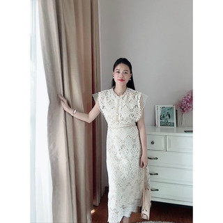 (D'Lily) Váy đầm phối ren dáng dài D'lily thanh lịch (KÈM HỘP)