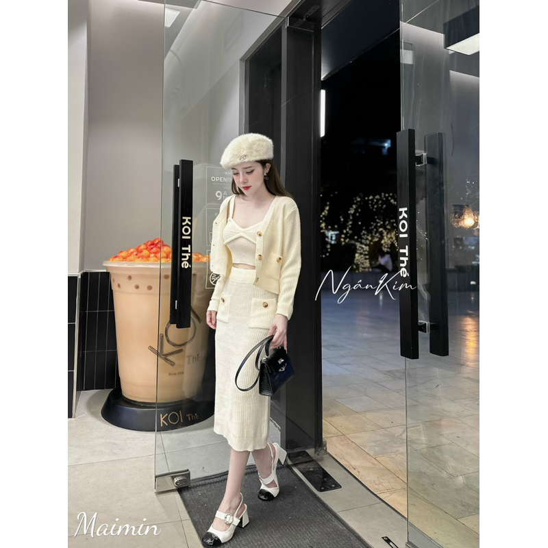 Set len 3ct khuy áo cup ngực xinh quá  Hàng QC freesize