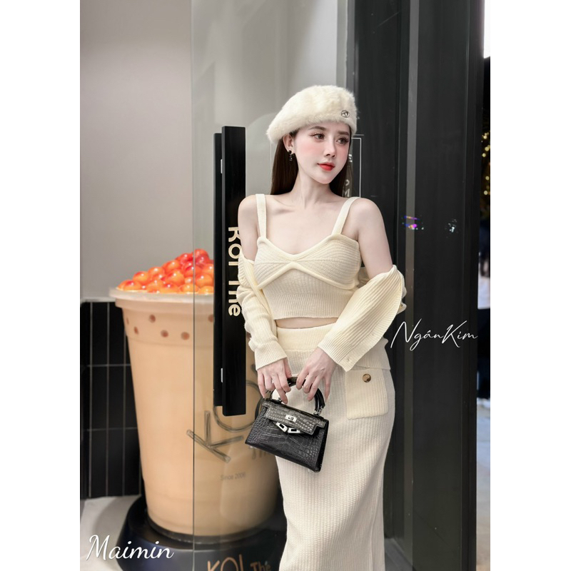 Set len 3ct khuy áo cup ngực xinh quá  Hàng QC freesize