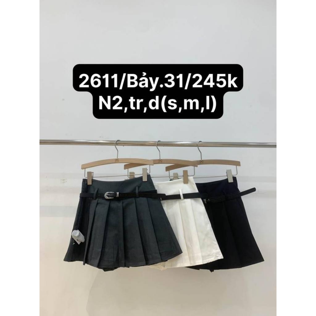Chân Váy Vải XONXEN SHOP HUẾ Xếp Ly Kèm Nịt 2611