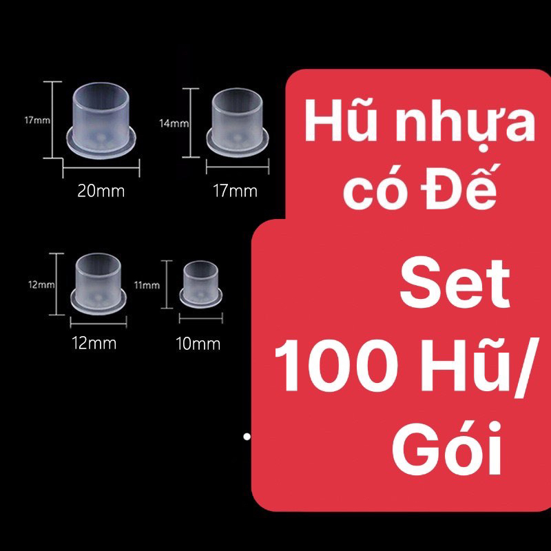 Hũ Nhựa Đựng Mực Có Đế Set 100 Chiếc/gói