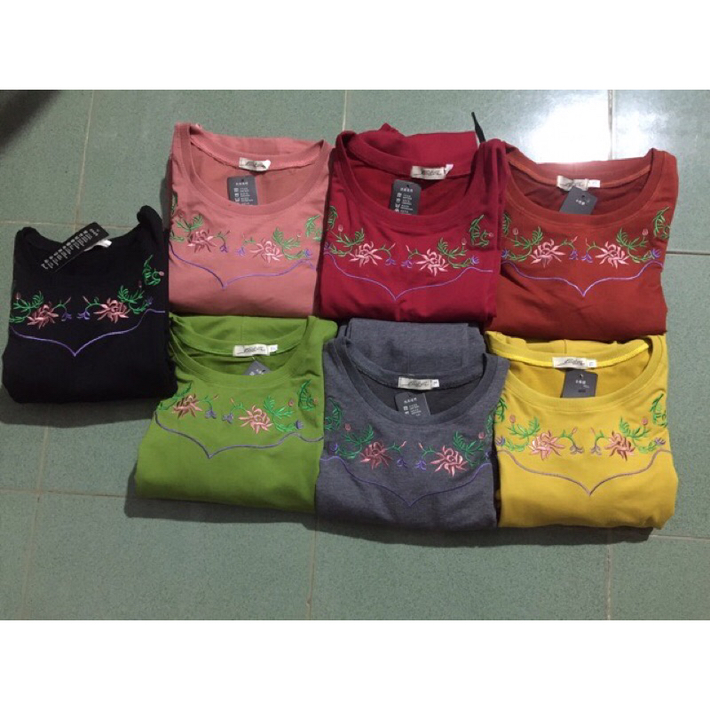 Đồ bộ thun cotton dài tay cho chị em trung niên nhiều màu xinh thun cotton dày dặn thích hợp mùa thu đông giữ ấm cơ thể