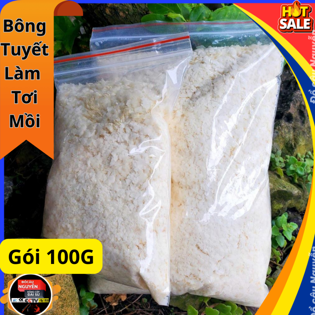 (Hỏa tốc) Bông Tuyết Câu Cá 100g 200g 300gtrộn mồi để mồi tơi xốp thu hút cá tốt hơn ( ĐỒ CÂU NGUYỄN)