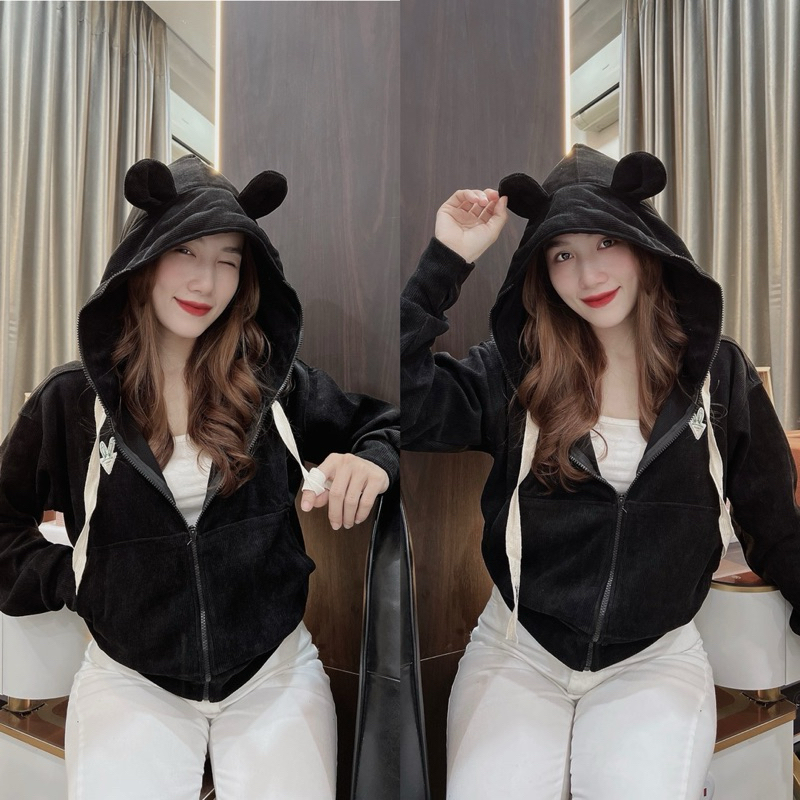 Áo khoác tai gấu cute  dưới 60kg