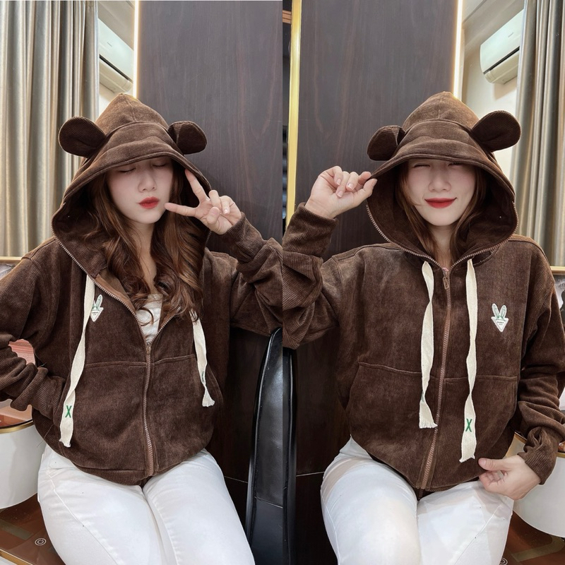 Áo khoác tai gấu cute  dưới 60kg