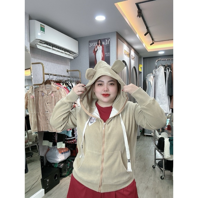 Áo khoác tai gấu cute  dưới 60kg