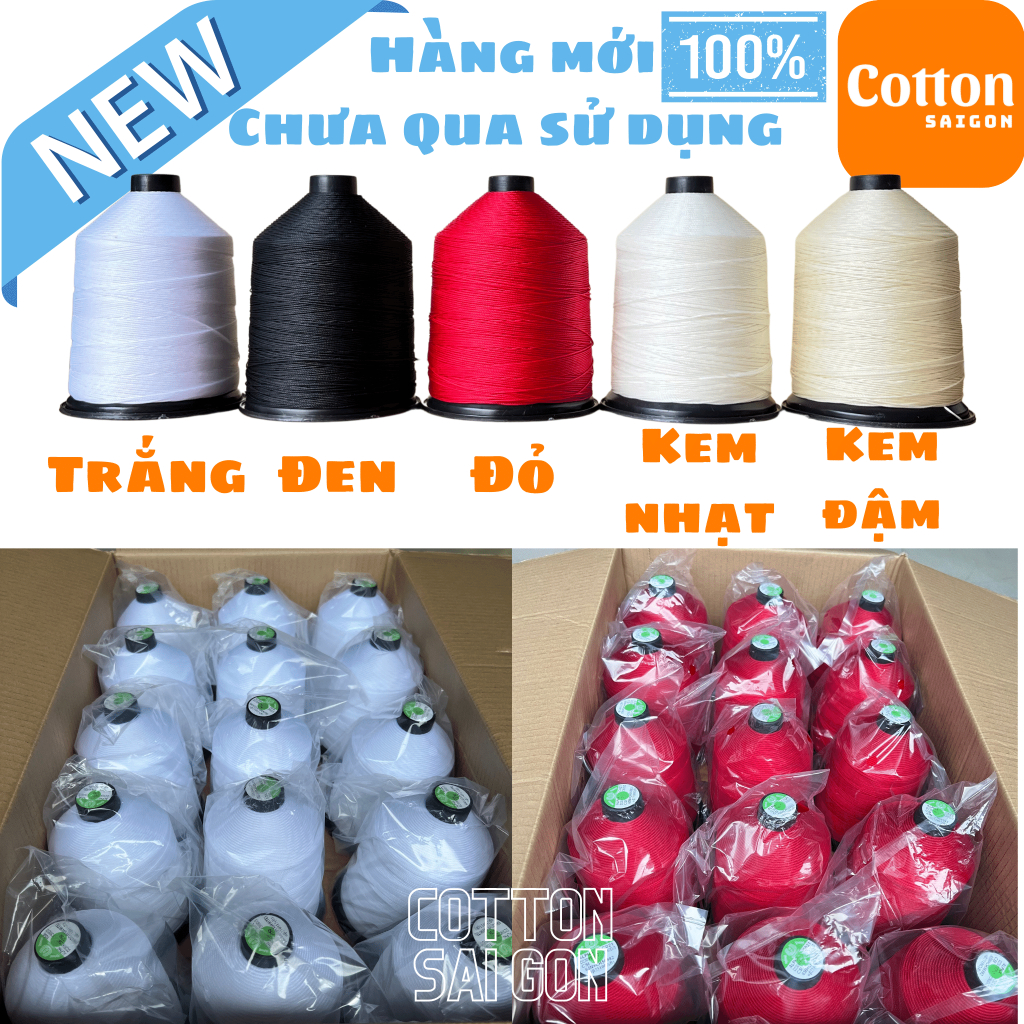 Chỉ nilong 1260/3 sợi số 18 dùng trong may giày da, ba lô, túi xách, mui bạc