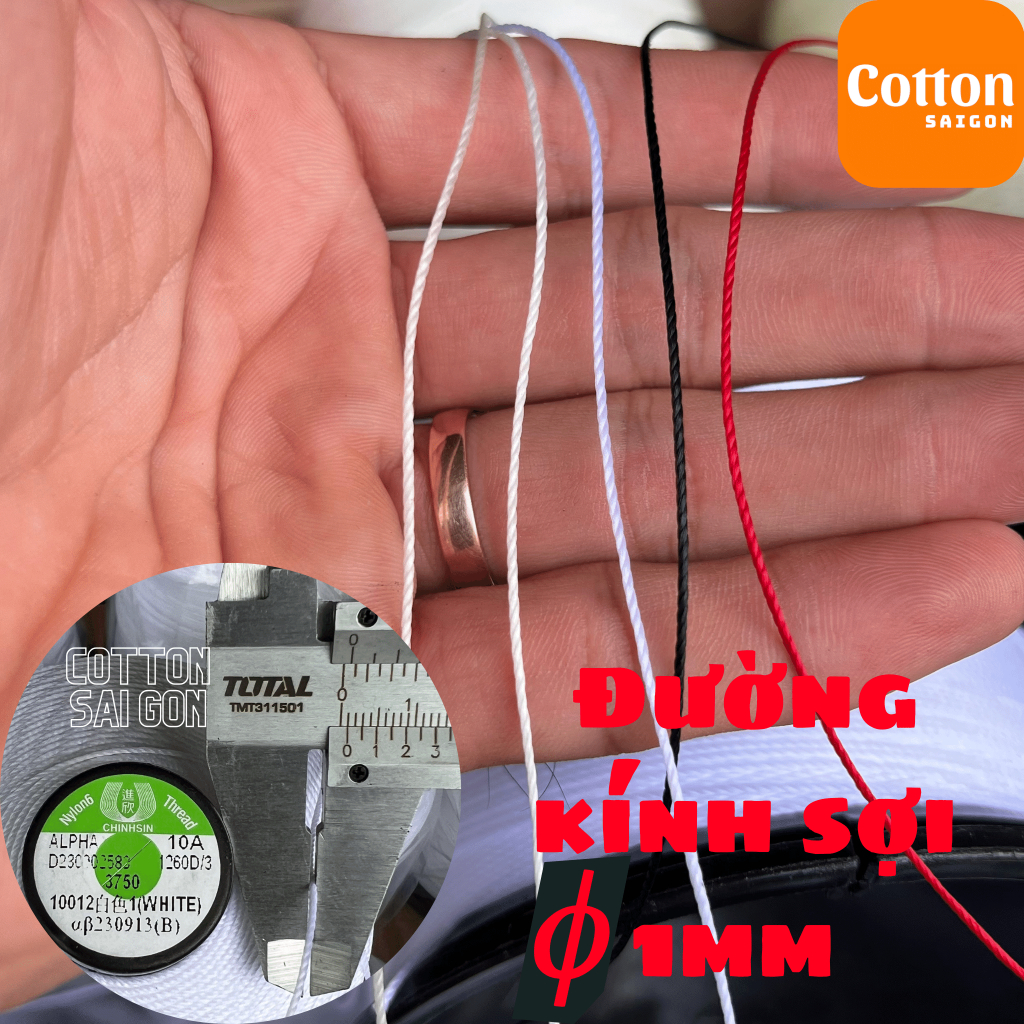 Chỉ nilong 1260/3 sợi số 18 dùng trong may giày da, ba lô, túi xách, mui bạc