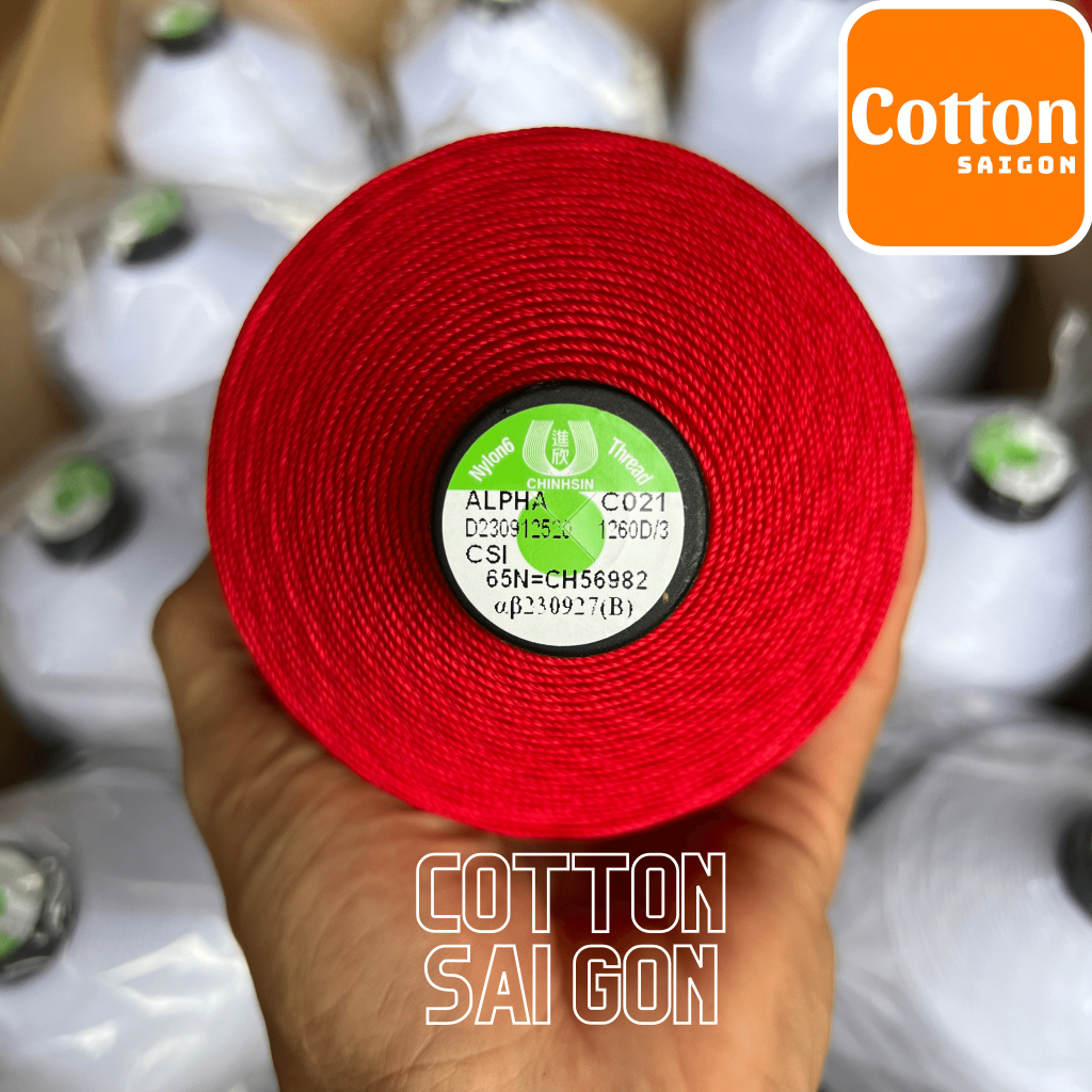 Chỉ nilong 1260/3 sợi số 18 dùng trong may giày da, ba lô, túi xách, mui bạc