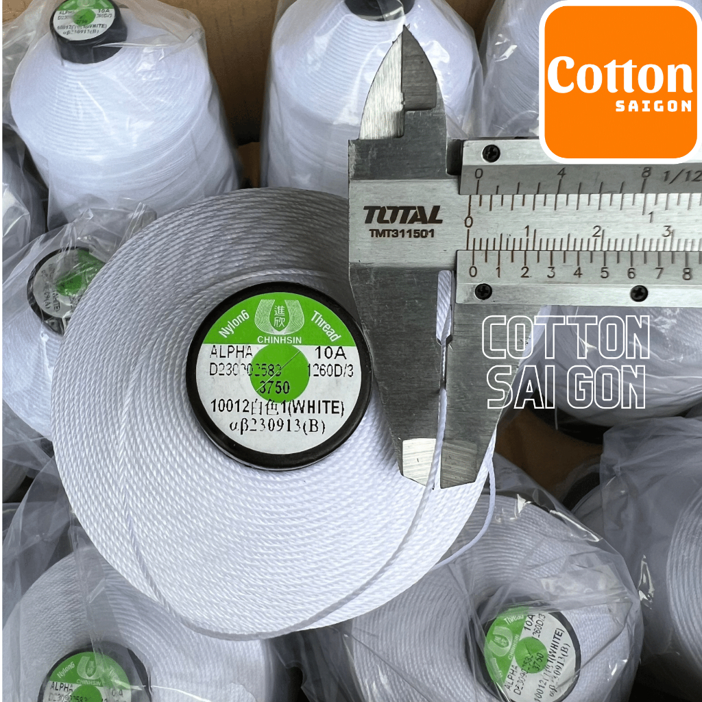 Chỉ nilong 1260/3 sợi số 18 dùng trong may giày da, ba lô, túi xách, mui bạc