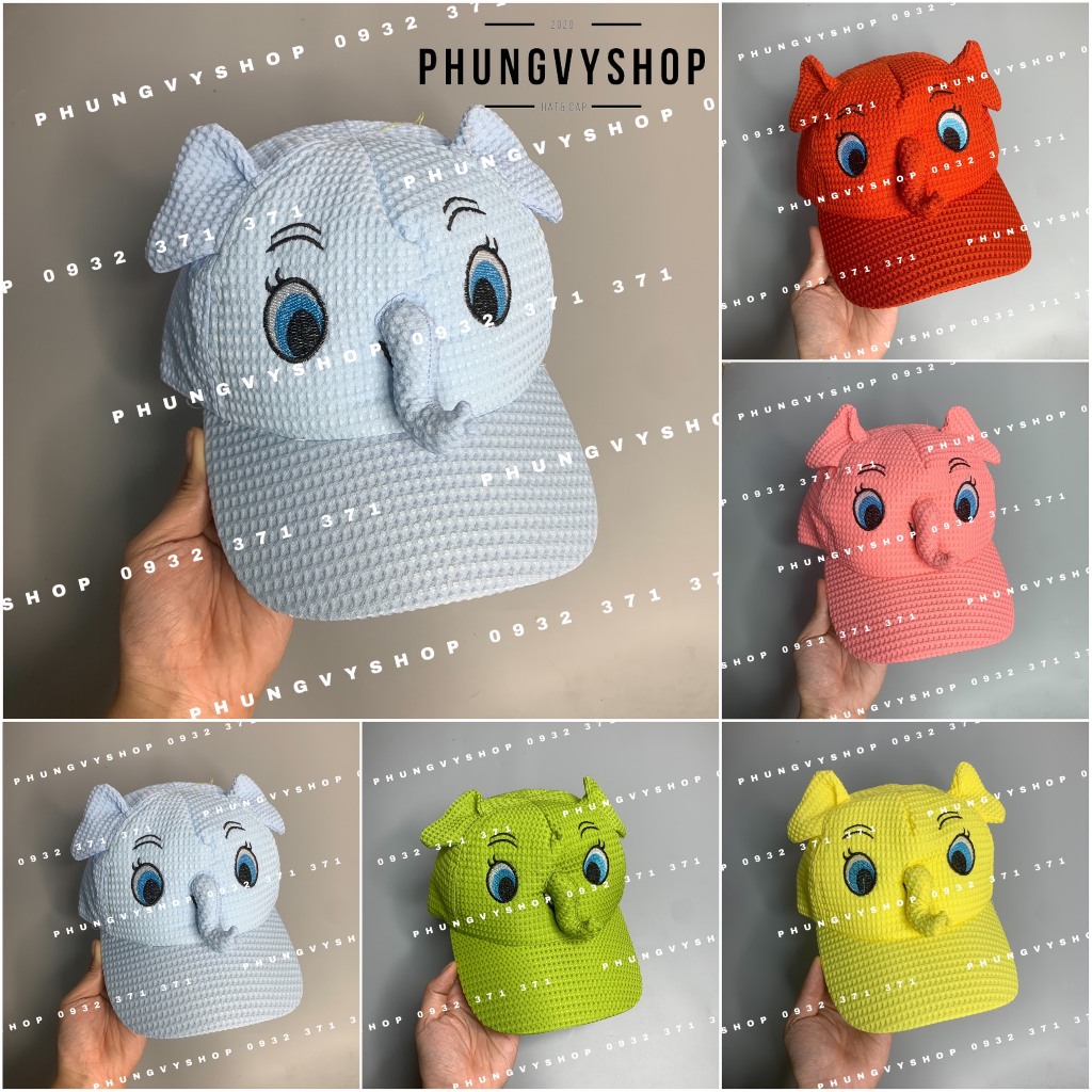Bé Mũ lưỡi trai cho bé trai bé gái phungvyshop- Nón trẻ em Kết nhí VOI NỈ