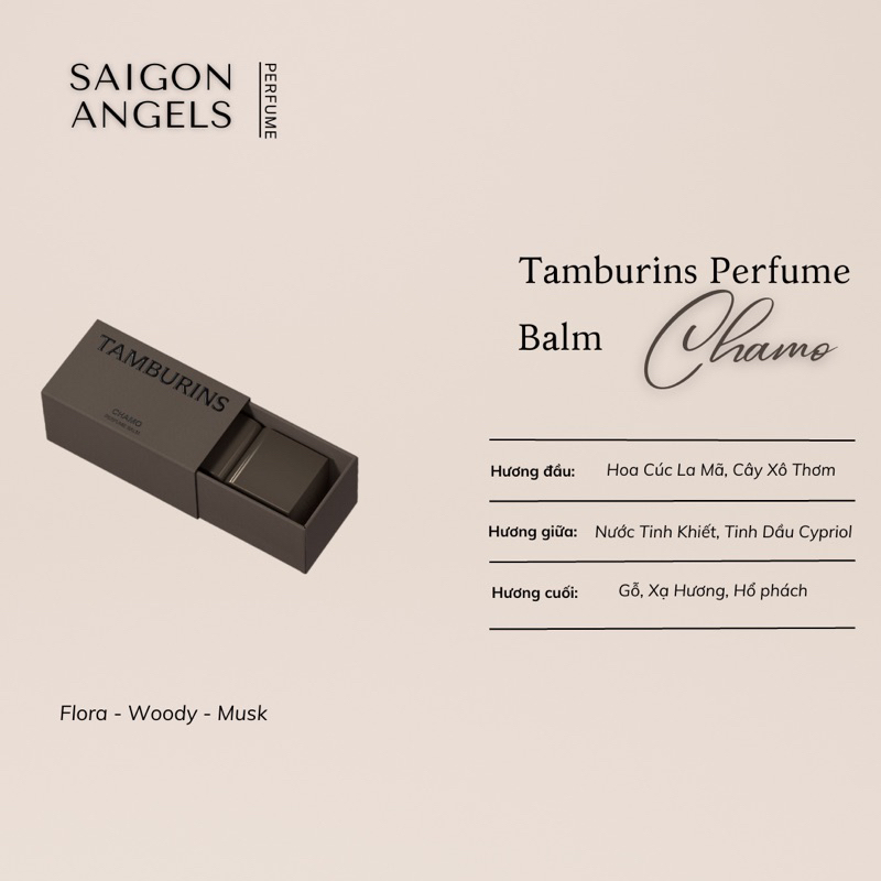 Nước Hoa Sáp Tamburins Perfume Balm | Chamo, Lale, Suede Pear, Berga Sandal • 6.5g