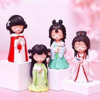 (TẶNG VỈ 6 MÀU +CỌ) Tô Tượng thạch cao COM BO CÔNG CHÚA CỔ TRANG 4 MẪU, size M, tượng thạch cao