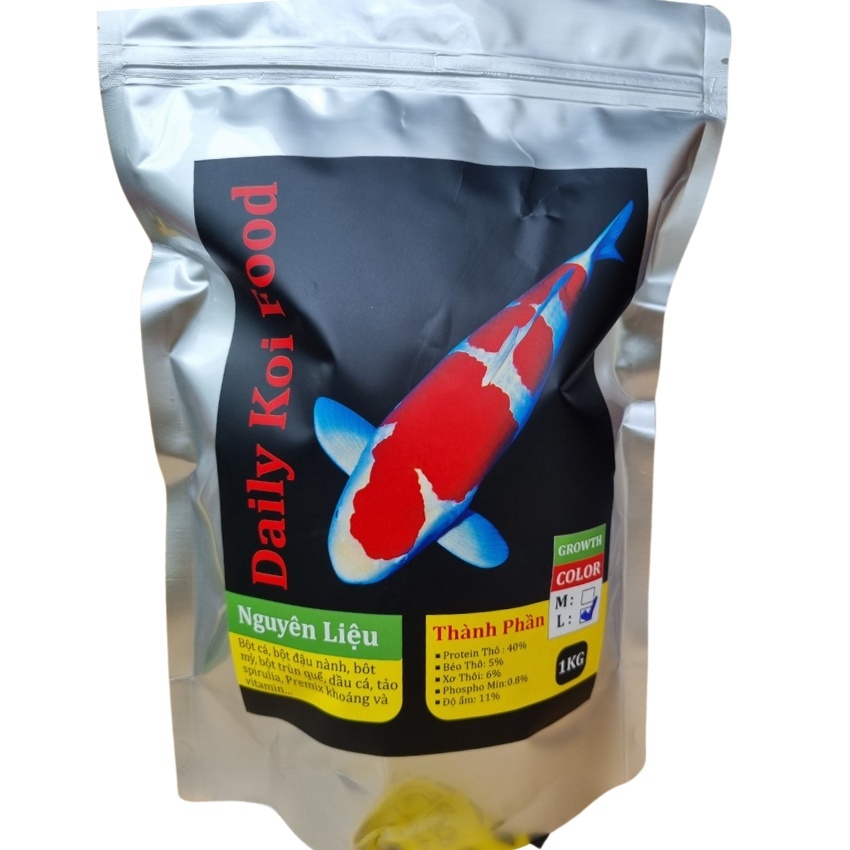 Thức ăn cá Koi, cám cá koi Daily Koi Food tăng trưởng và tăng màu giúp cá phát triển body tốt, lên màu đẹp