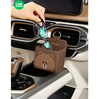 Giỏ đựng điện thoại trên xe hơi Line Friends, Túi đựng điện thoại kẹp cửa gió điều hòa Line Friends