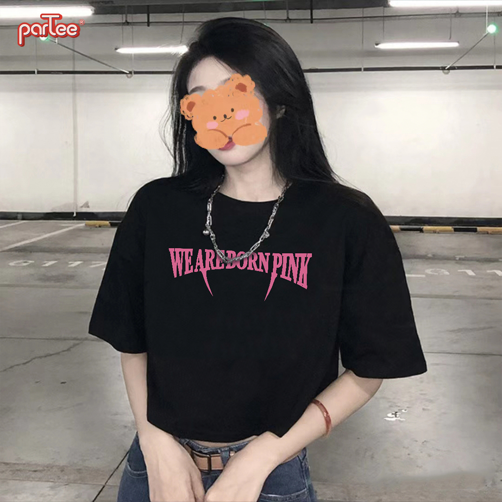 BlackPink Kpop | Áo Thun Croptop Tay Lỡ Form Rộng Nam Nữ 100% Cotton Úc 180gsm Áo Phông Áo Ngắn Unisex Partee