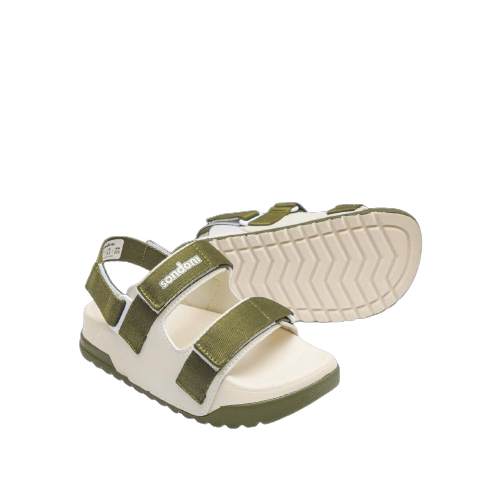 Giày Sandal Nữ S1 2 Quai Ngang Be Phối Xanh Rêu Siêu Nhẹ Siêu Bền Siêu Dễ Thương - Tặng kèm vớ