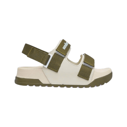 Giày Sandal Nữ S1 2 Quai Ngang Be Phối Xanh Rêu Siêu Nhẹ Siêu Bền Siêu Dễ Thương - Tặng kèm vớ