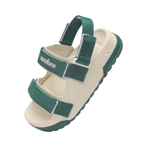 Giày Sandal Nữ Sondoni 2 Quai Ngang Be Phối Xanh Lá Siêu Nhẹ Siêu Bền Siêu Dễ Thương - Tặng kèm vớ