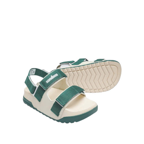 Giày Sandal Nữ Sondoni 2 Quai Ngang Be Phối Xanh Lá Siêu Nhẹ Siêu Bền Siêu Dễ Thương - Tặng kèm vớ