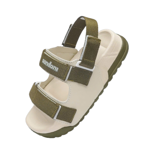 Giày Sandal Nữ S1 2 Quai Ngang Be Phối Xanh Rêu Siêu Nhẹ Siêu Bền Siêu Dễ Thương - Tặng kèm vớ