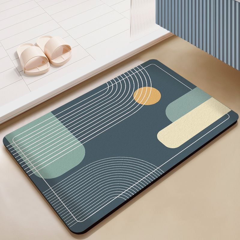 Thảm Lau Chân Phòng Tắm Silicon Siêu Thấm Hút Nước, Đế Cao Su Chống Trơn Trượt